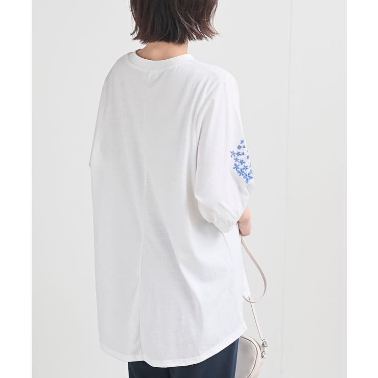 刺繍スリーブ７分袖カットプルオーバー | rps | 詳細画像8 