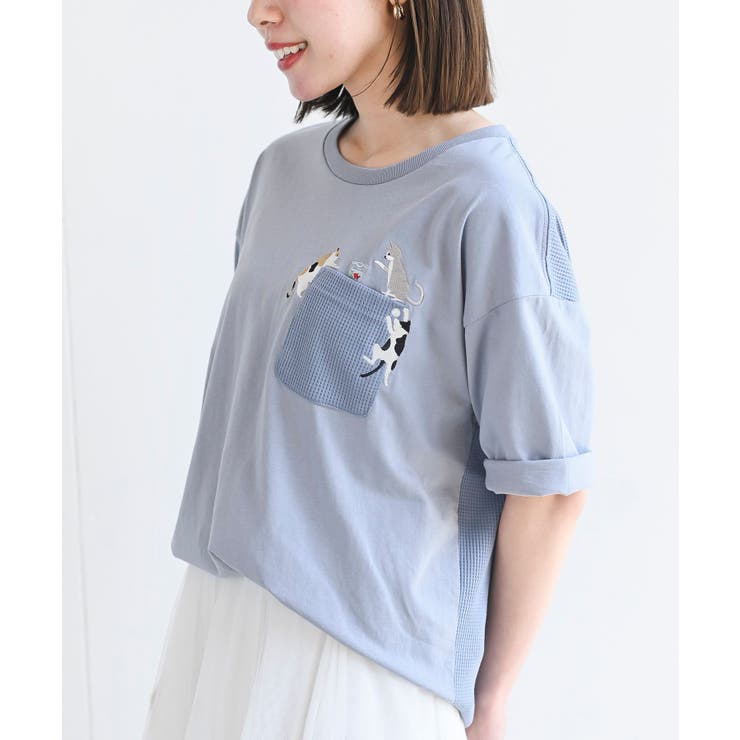 サックス | ポケットキャットワッフル切替Ｔ | rps