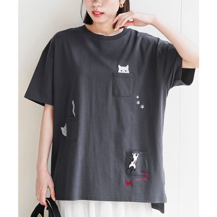 CHACグレー | ねこだらけ３ポケットワイドＴ | rps