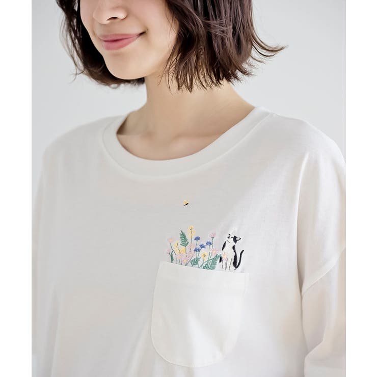 フラワーキャット裾ドロストＴシャツ | rps | 詳細画像10 