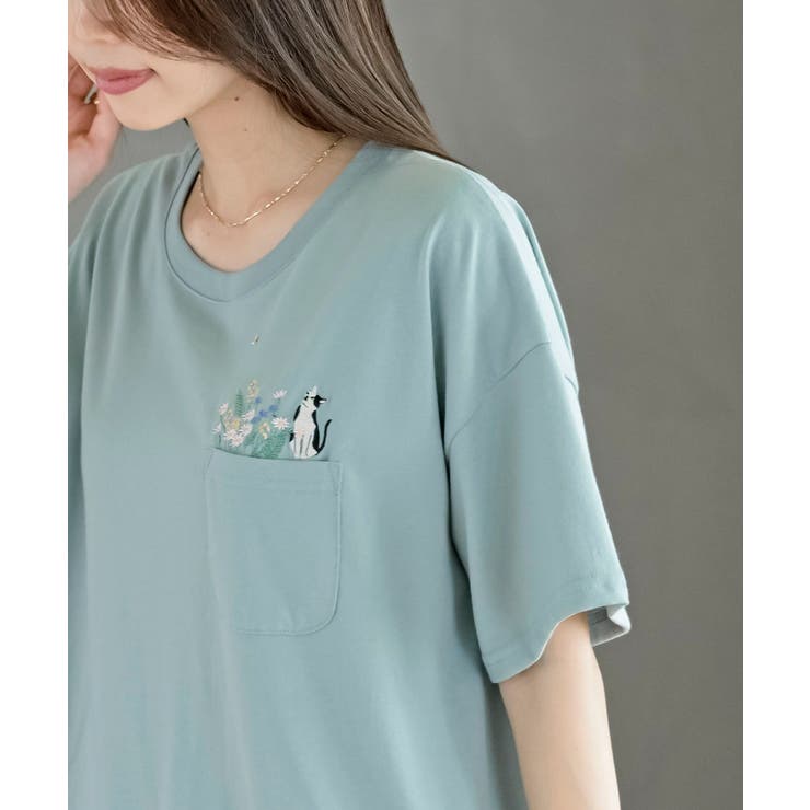 フラワーキャット裾ドロストＴシャツ | rps | 詳細画像15 