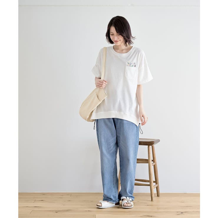 フラワーキャット裾ドロストＴシャツ | rps | 詳細画像2 