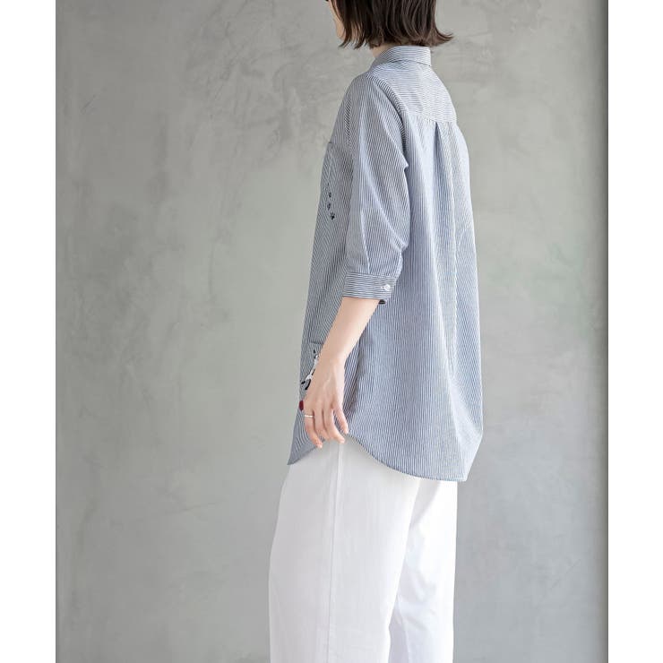 ねこだらけ３ポケット７分袖シャツチュニック | rps | 詳細画像11 