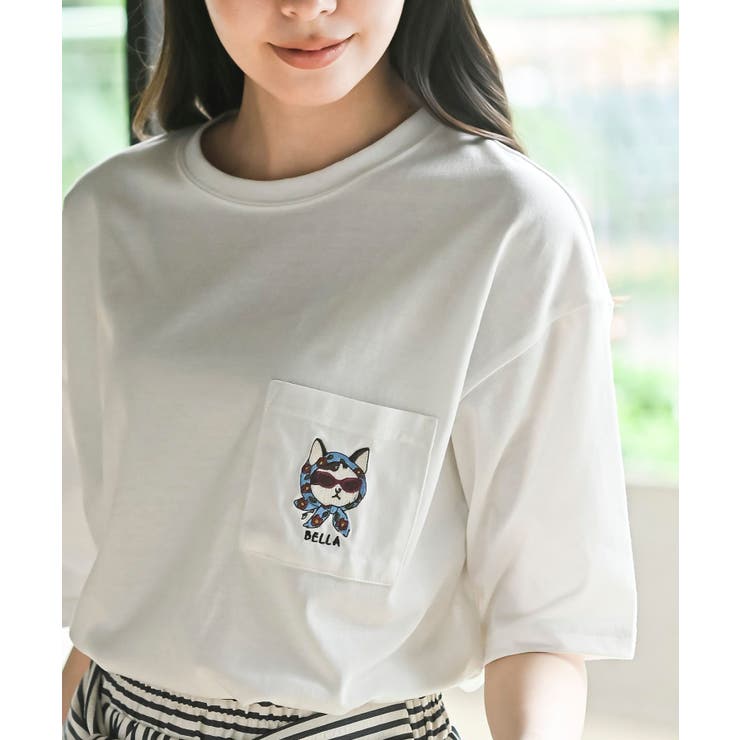 スカーフキャット刺繍ポケットＴ | rps | 詳細画像6 