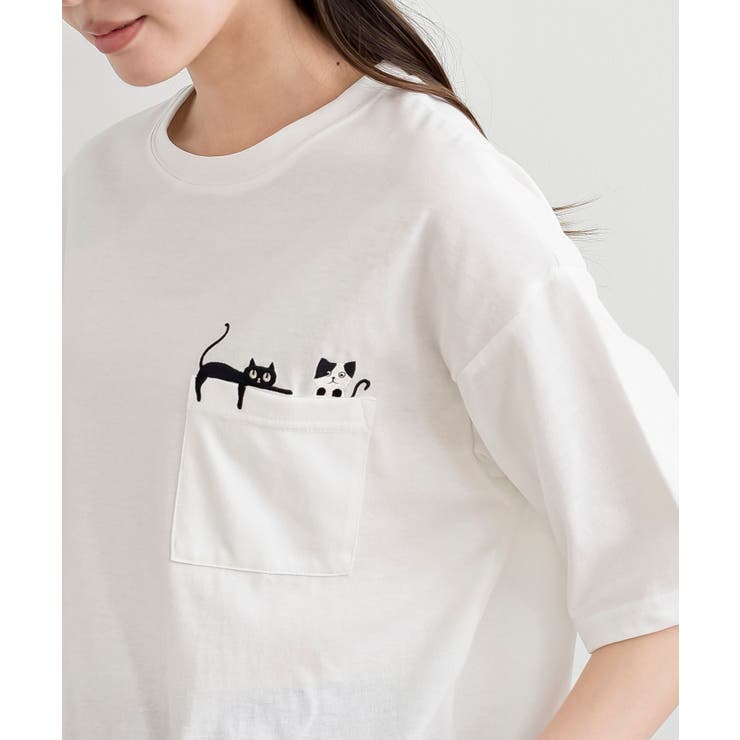 ペアーキャット刺繍ポケットＴ | rps | 詳細画像7 