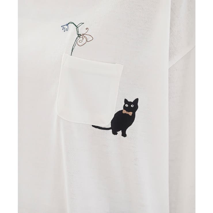 ねこ だらけ３ポケット刺繍８分袖Ｔシャツ[品番：RPSW0003219]｜rps（アールピーエス）のレディースファッション通販｜SHOPLIST（ショップリスト）