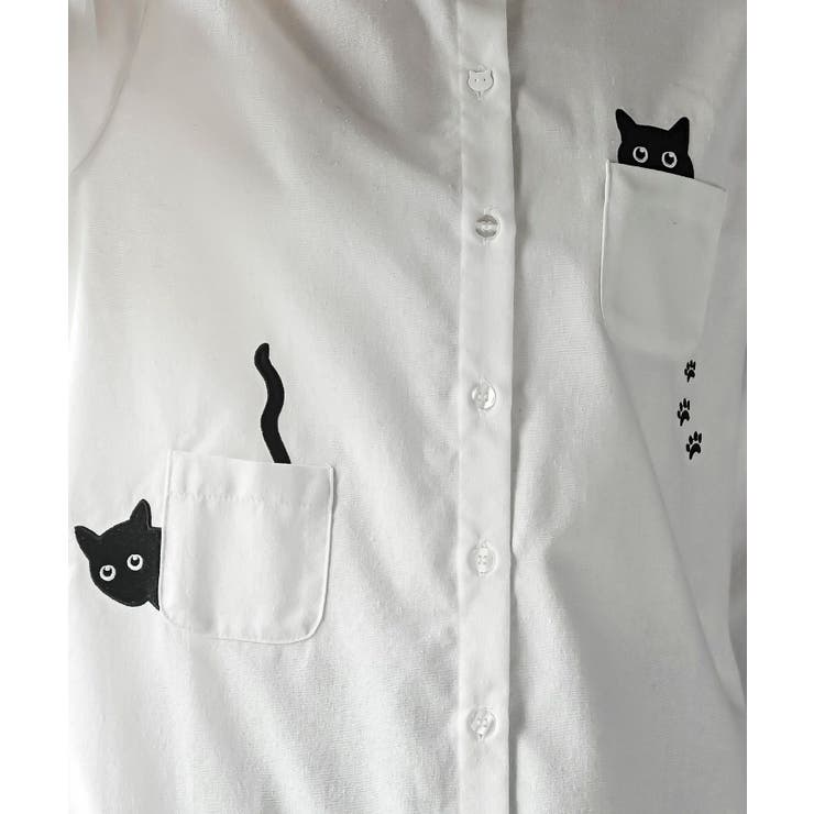 ねこだらけ３ポケットシャツチュニック | rps | 詳細画像9 