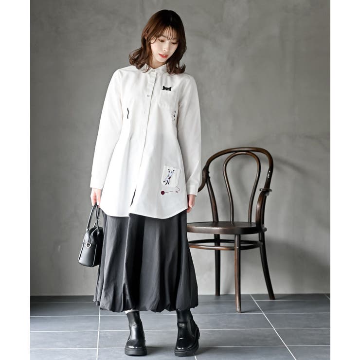 ねこだらけ３ポケットシャツチュニック | rps | 詳細画像18 