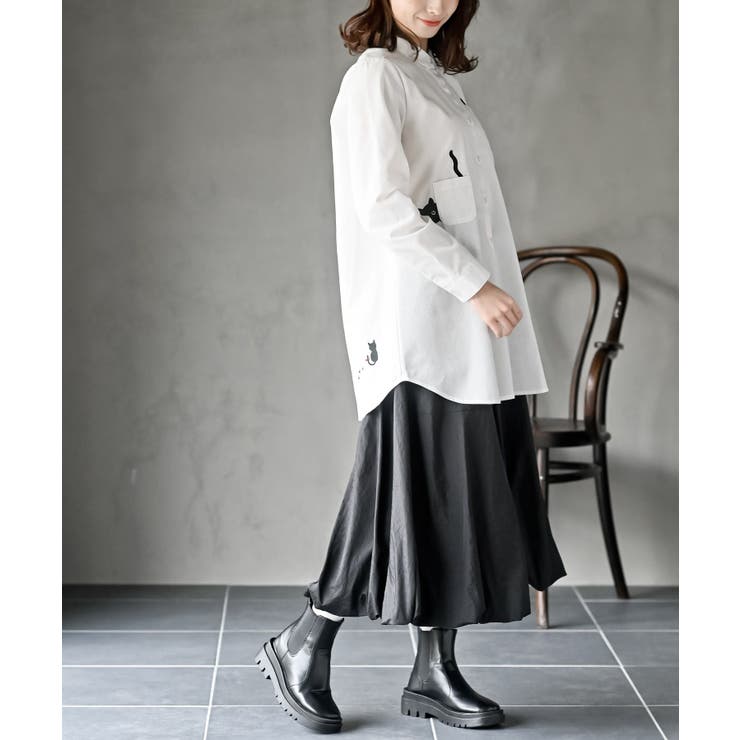 ねこだらけ３ポケットシャツチュニック | rps | 詳細画像21 