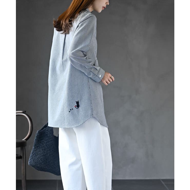 ねこだらけ３ポケットシャツチュニック | rps | 詳細画像4 