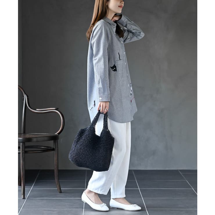 ねこだらけ３ポケットシャツチュニック | rps | 詳細画像5 