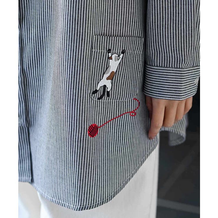 ねこだらけ３ポケットシャツチュニック | rps | 詳細画像7 