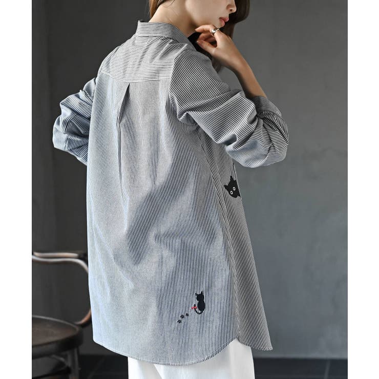 ねこだらけ３ポケットシャツチュニック | rps | 詳細画像8 