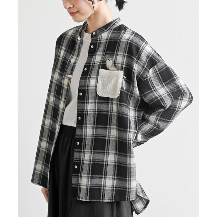 カワウソ多釦バンドカラーワイドシャツ | rps | 詳細画像1 