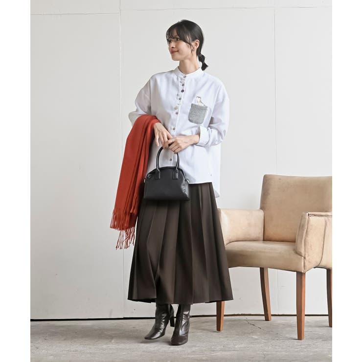 カワウソ多釦バンドカラーワイドシャツ | rps | 詳細画像2 