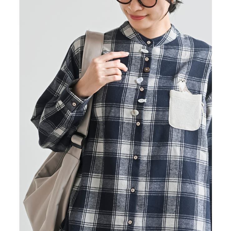 カワウソ多釦バンドカラーワイドシャツ | rps | 詳細画像24 