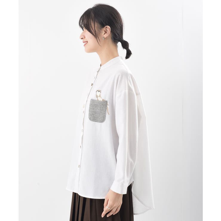 カワウソ多釦バンドカラーワイドシャツ | rps | 詳細画像28 