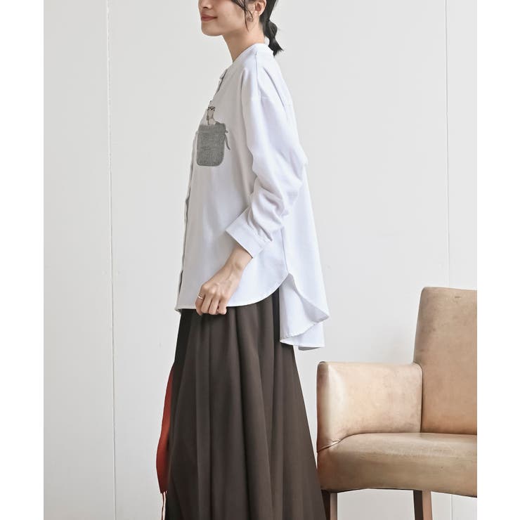 カワウソ多釦バンドカラーワイドシャツ | rps | 詳細画像3 