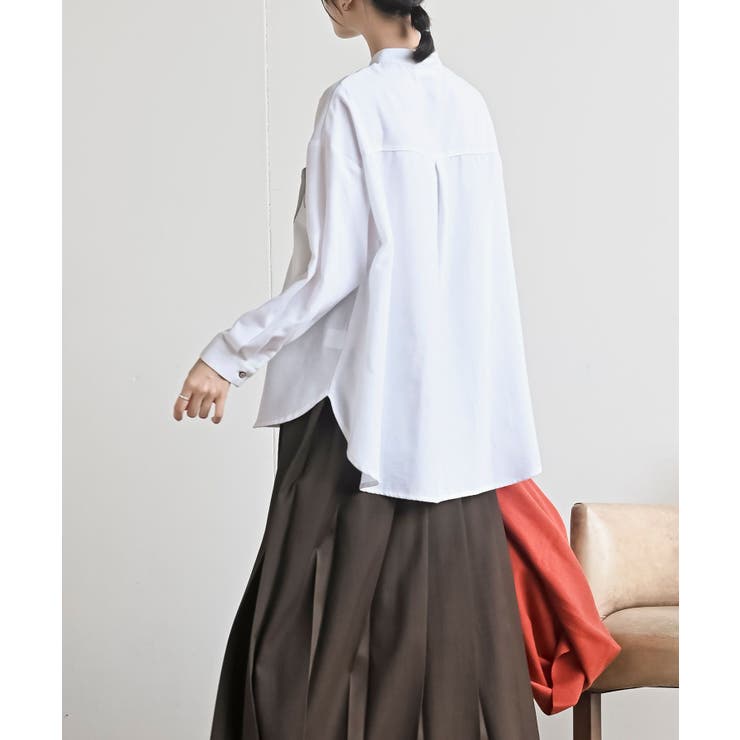 カワウソ多釦バンドカラーワイドシャツ | rps | 詳細画像4 