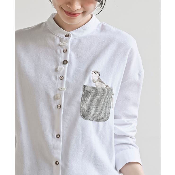 カワウソ多釦バンドカラーワイドシャツ | rps | 詳細画像6 