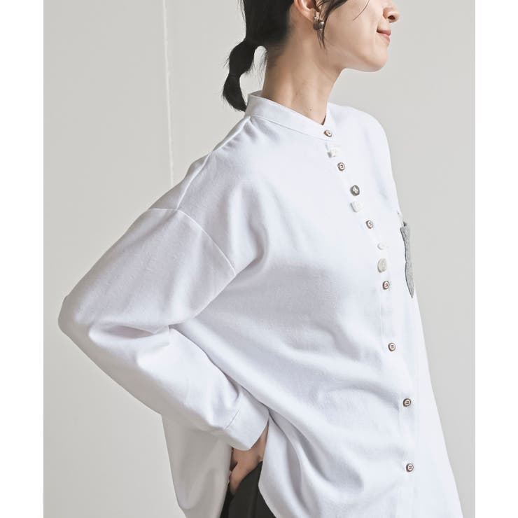 カワウソ多釦バンドカラーワイドシャツ | rps | 詳細画像9 