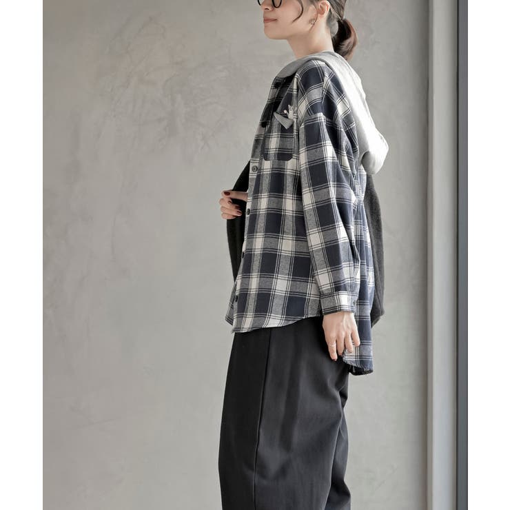 ポケットキャットフード付きチェックシャツ | rps | 詳細画像11 