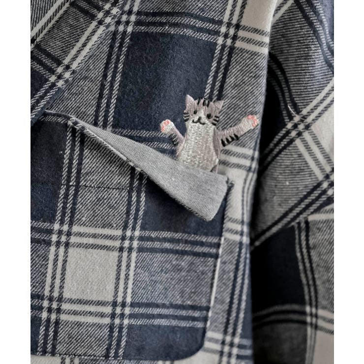 ポケットキャットフード付きチェックシャツ | rps | 詳細画像17 