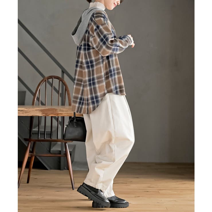 ポケットキャットフード付きチェックシャツ | rps | 詳細画像21 