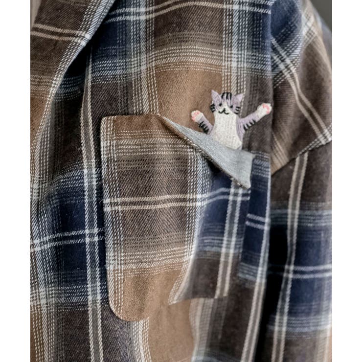 ポケットキャットフード付きチェックシャツ | rps | 詳細画像26 