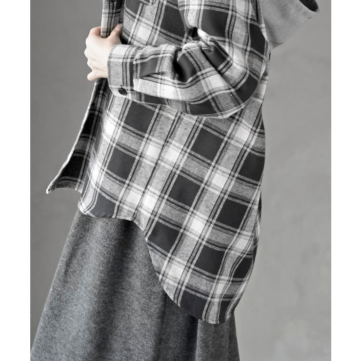 ポケットキャットフード付きチェックシャツ | rps | 詳細画像6 