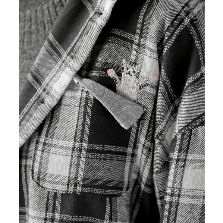 ポケットキャットフード付きチェックシャツ | rps | 詳細画像9 