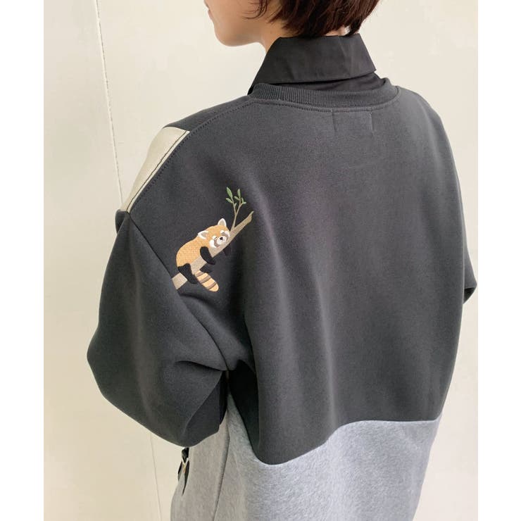 3配色切替刺繍裏起毛プルオーバー[品番：RPSW0003359]｜rps
