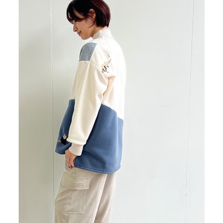 3配色切替刺繍裏起毛プルオーバー[品番：RPSW0003359]｜rps
