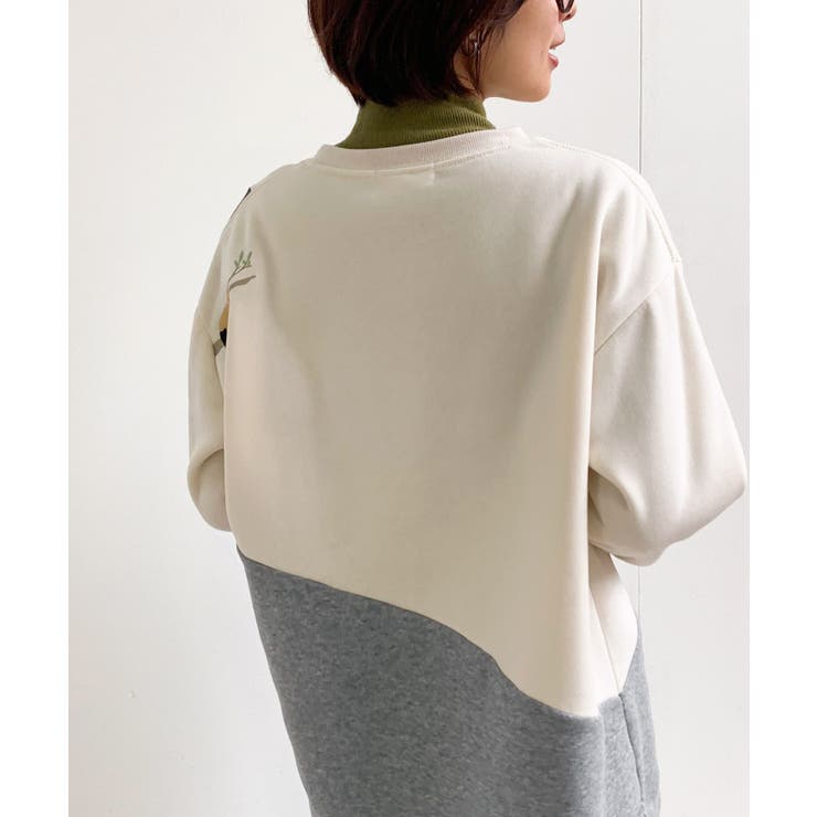 3配色切替刺繍裏起毛プルオーバー[品番：RPSW0003359]｜rps