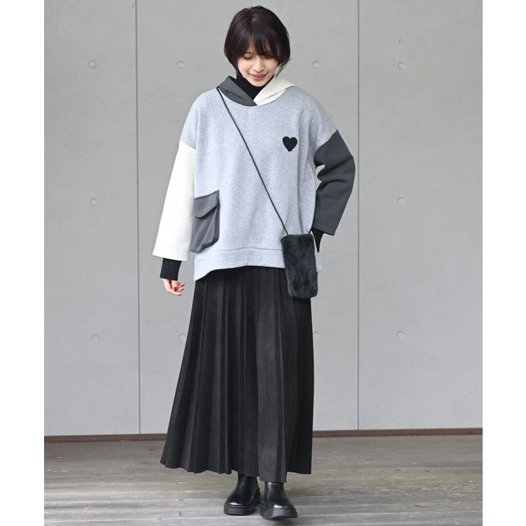 ハート刺繍裏起毛３配色パーカー | rps | 詳細画像11 