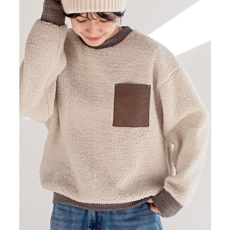 配色ポケットボアプルオーバー | rps | 詳細画像1 
