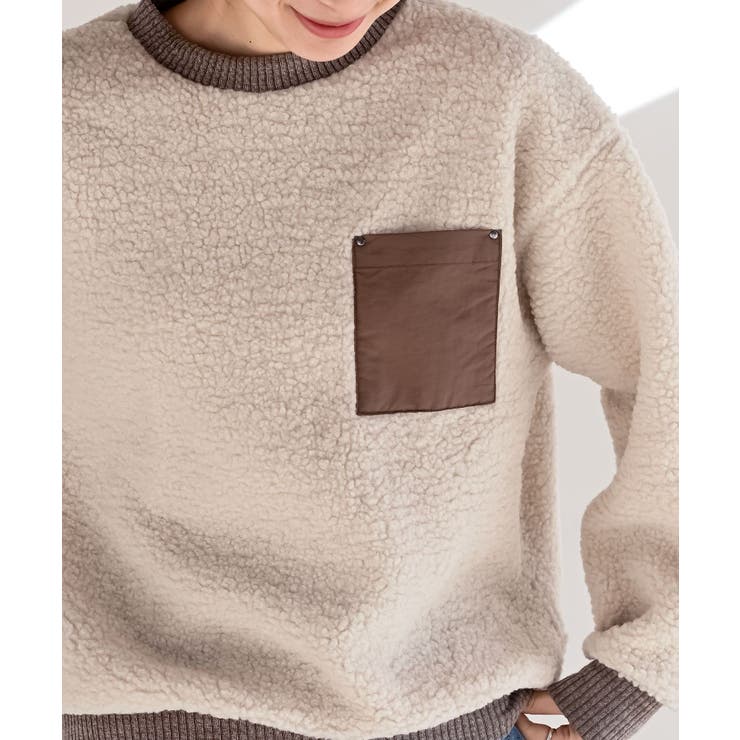配色ポケットボアプルオーバー | rps | 詳細画像6 