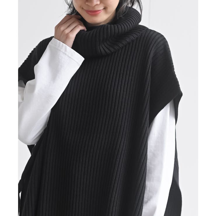 サイドリボンタートルリブニットベスト | rps | 詳細画像14 