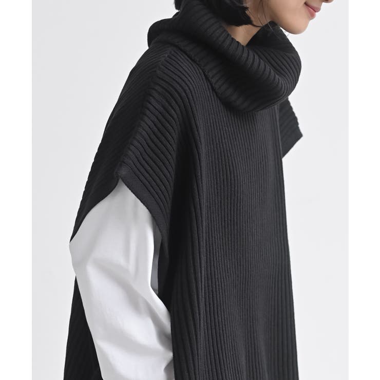 サイドリボンタートルリブニットベスト | rps | 詳細画像15 