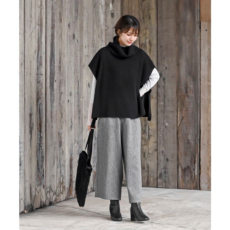 サイドリボンタートルリブニットベスト | rps | 詳細画像18 