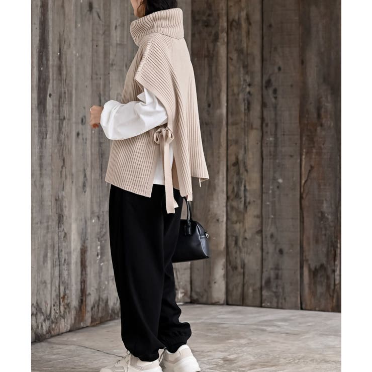 サイドリボンタートルリブニットベスト | rps | 詳細画像23 