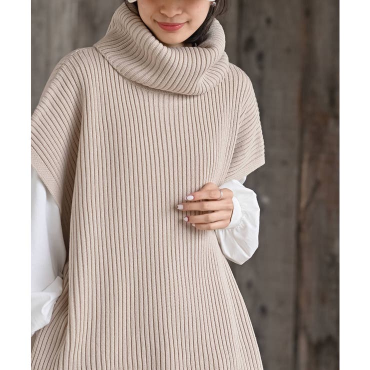 サイドリボンタートルリブニットベスト | rps | 詳細画像24 