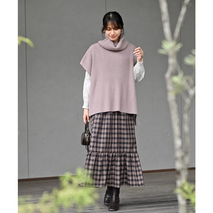 サイドリボンタートルリブニットベスト | rps | 詳細画像28 