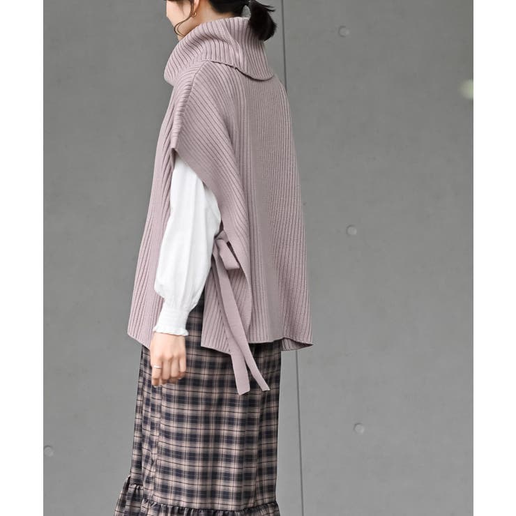 サイドリボンタートルリブニットベスト | rps | 詳細画像29 