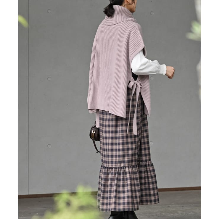 サイドリボンタートルリブニットベスト | rps | 詳細画像30 