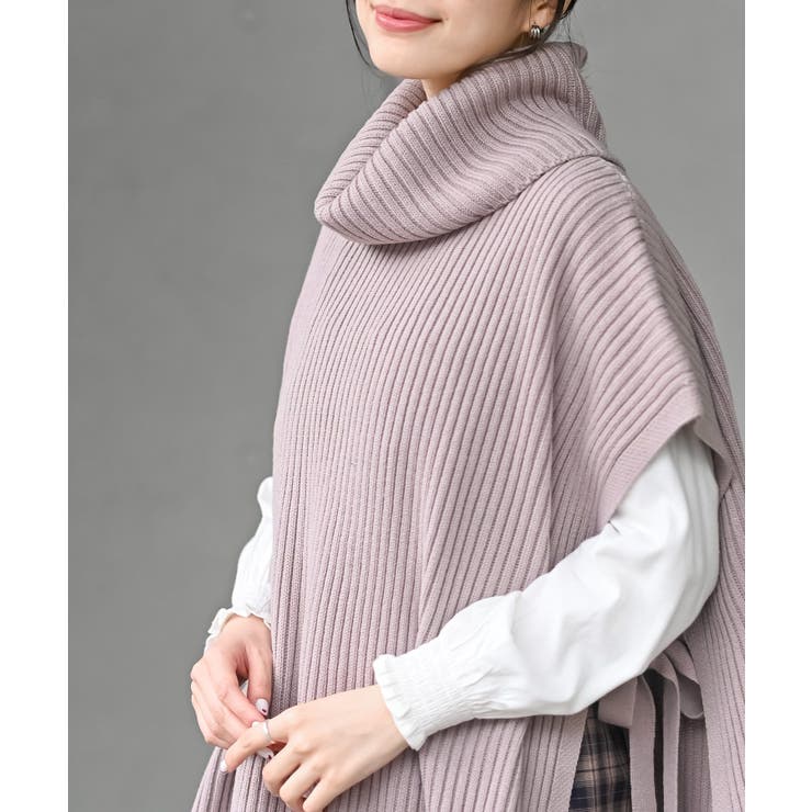 サイドリボンタートルリブニットベスト | rps | 詳細画像33 