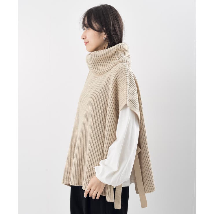 サイドリボンタートルリブニットベスト | rps | 詳細画像37 