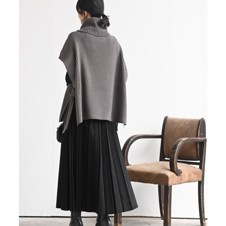 サイドリボンタートルリブニットベスト | rps | 詳細画像4 