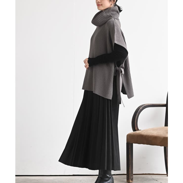 サイドリボンタートルリブニットベスト | rps | 詳細画像5 