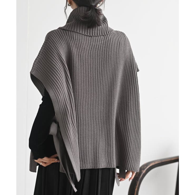 サイドリボンタートルリブニットベスト | rps | 詳細画像8 